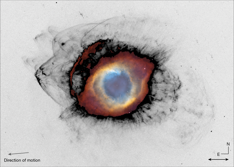 MOTHRA image of the Helix Nebula showing the outer bow shocks