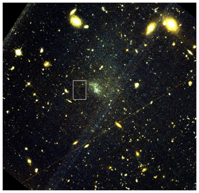 A faint thread in a dark galaxy: the first extragalactic globular cluster stream. Image: 2026 08 15 ugc9050 dw1 stellar stream.